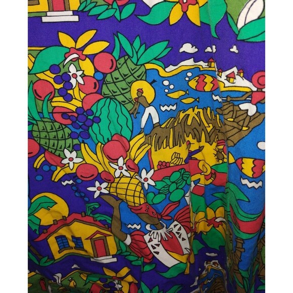 RARE Vintage Jockey Plantation Workers Hawaiian Shirt Large L Button Up Colorful